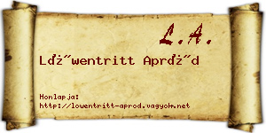 Löwentritt Apród névjegykártya